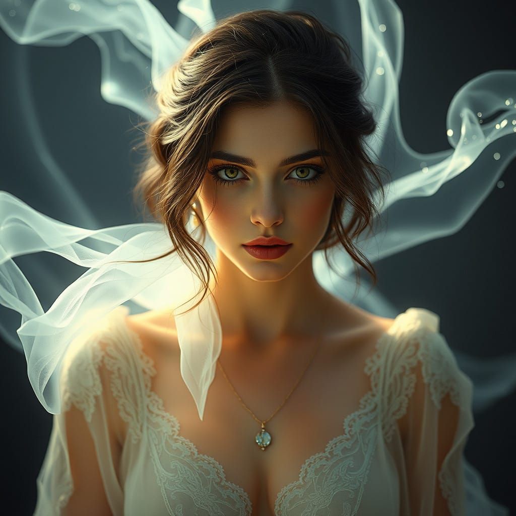 Ethereal Woman in Dreamlike Atmosphere