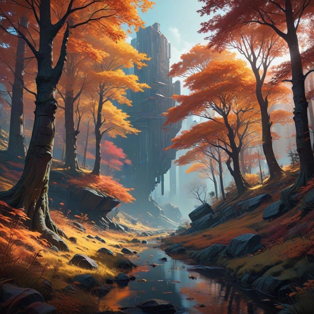 Autumnal Forest Radiates Vibrant Colors in Cinematic Volumet...