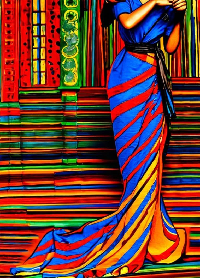abstract art complementary colors fine details