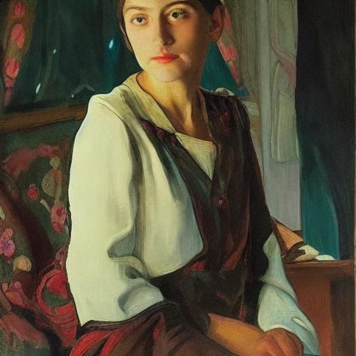 Vampire Girl Reads Music: Romantic Symbolist Style