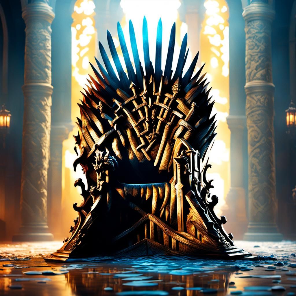 Hyperrealistic Sword Throne Concept Art