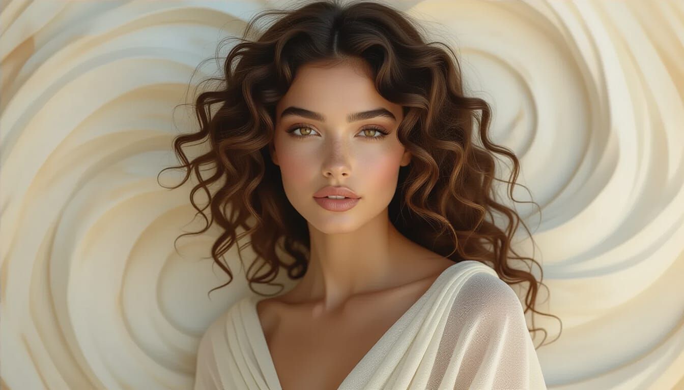 Mediterranean Woman in Marble Dust, Artstation Splash Art