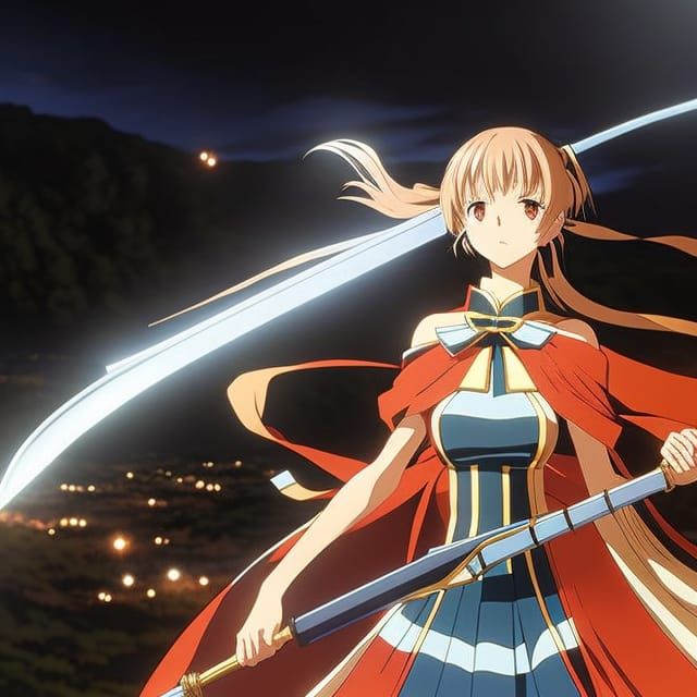 Anime Girl in Vibrant Dress, Makoto Shinkai Style