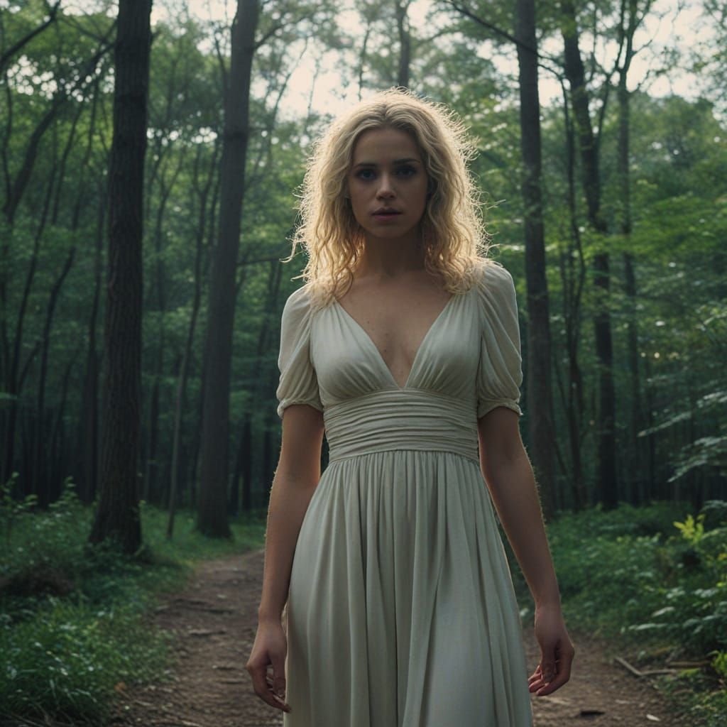 Troll Kneeling Before a Beautiful Blonde Woman