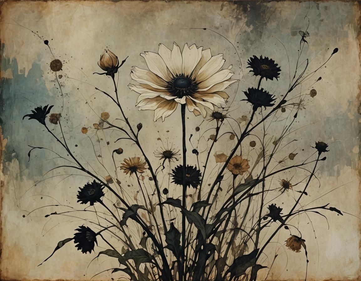 uncanny, lyrical abstraction, Forever, macabre, Flower