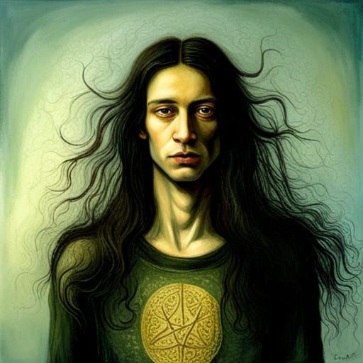 Majestic Man with Satanic Warpaint in Dark Fantasy Style