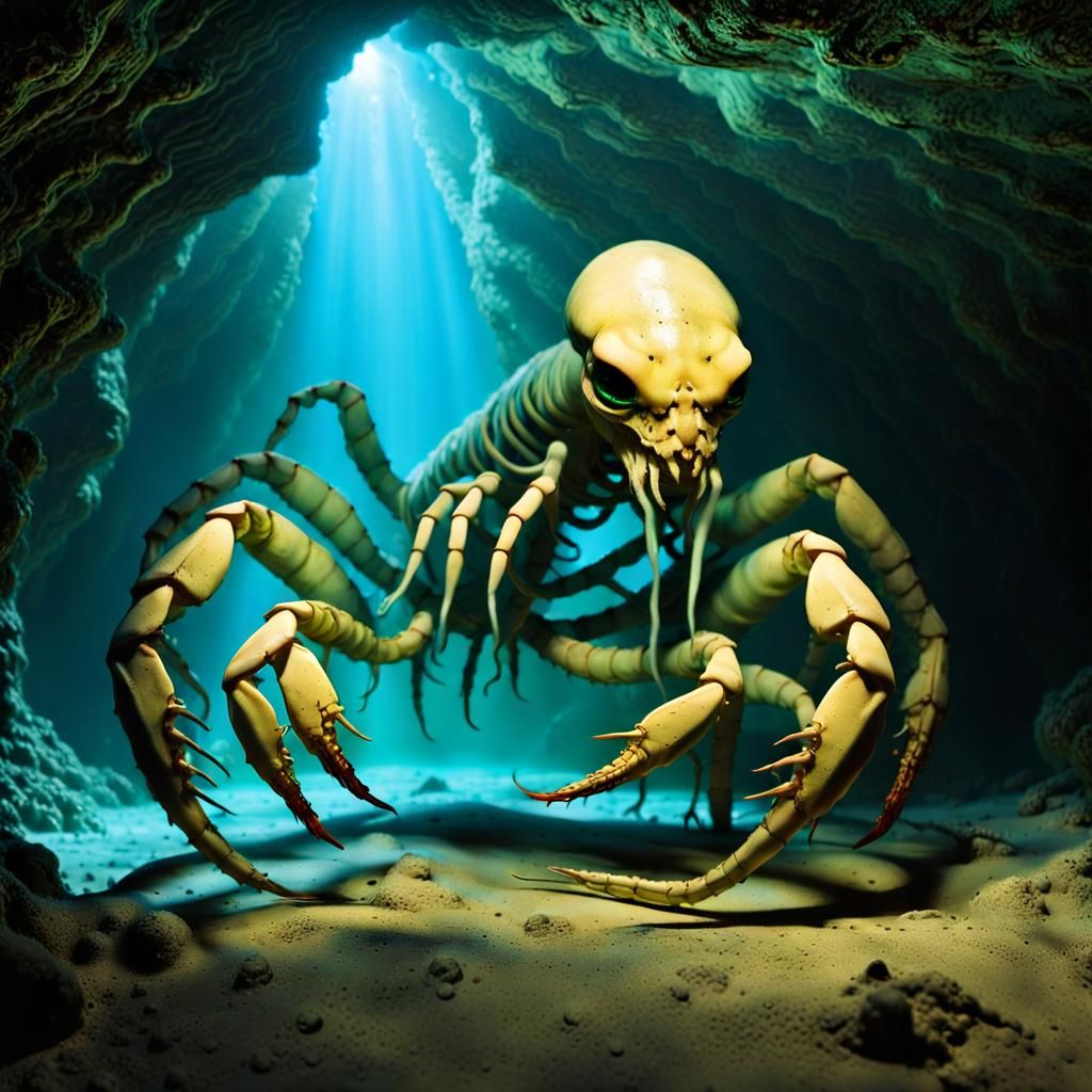 Eldritch Scorpion Hybrid in Lovecraftian Style