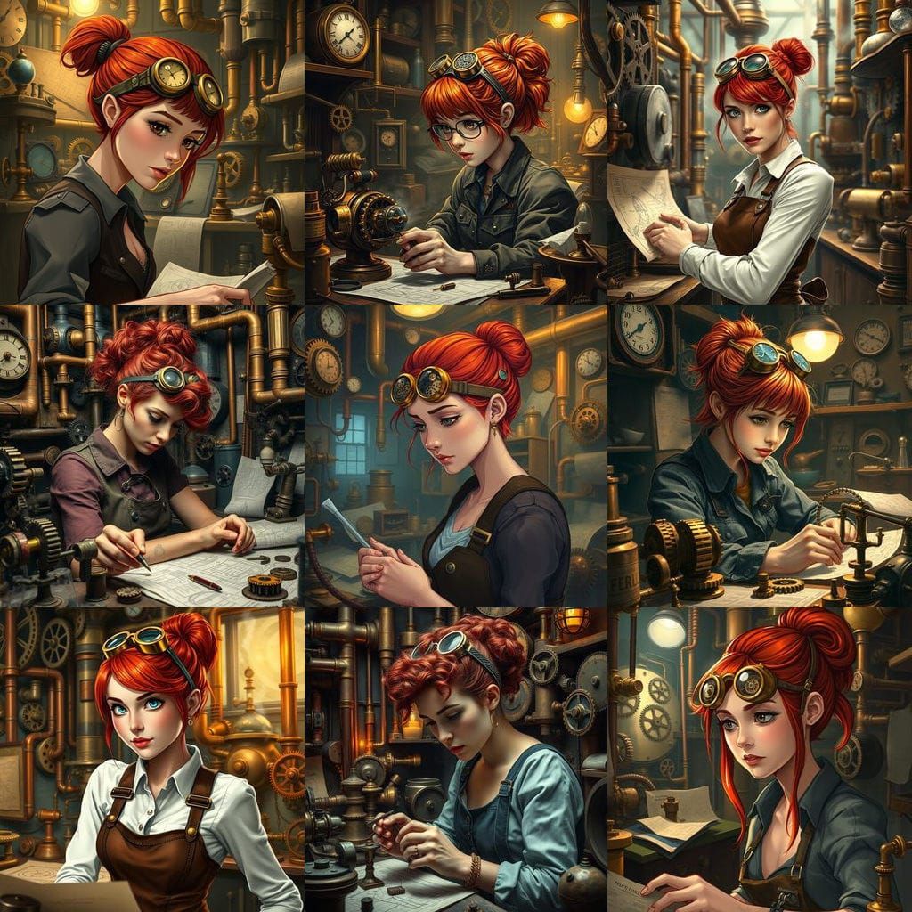 Steampunk Inventor at Work
