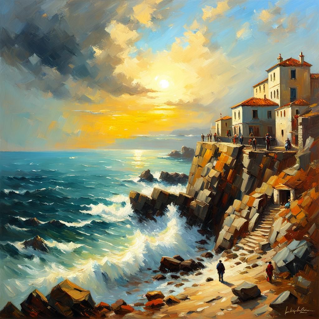 Impressive Seascape with Dramatic Lighting, in a Realistic O...