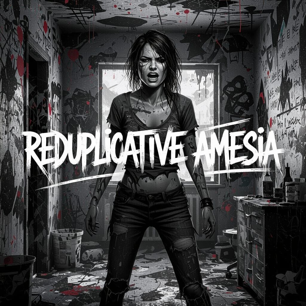 Chaotic Woman in Distorted Room with "Reduplicative Amnesia"...