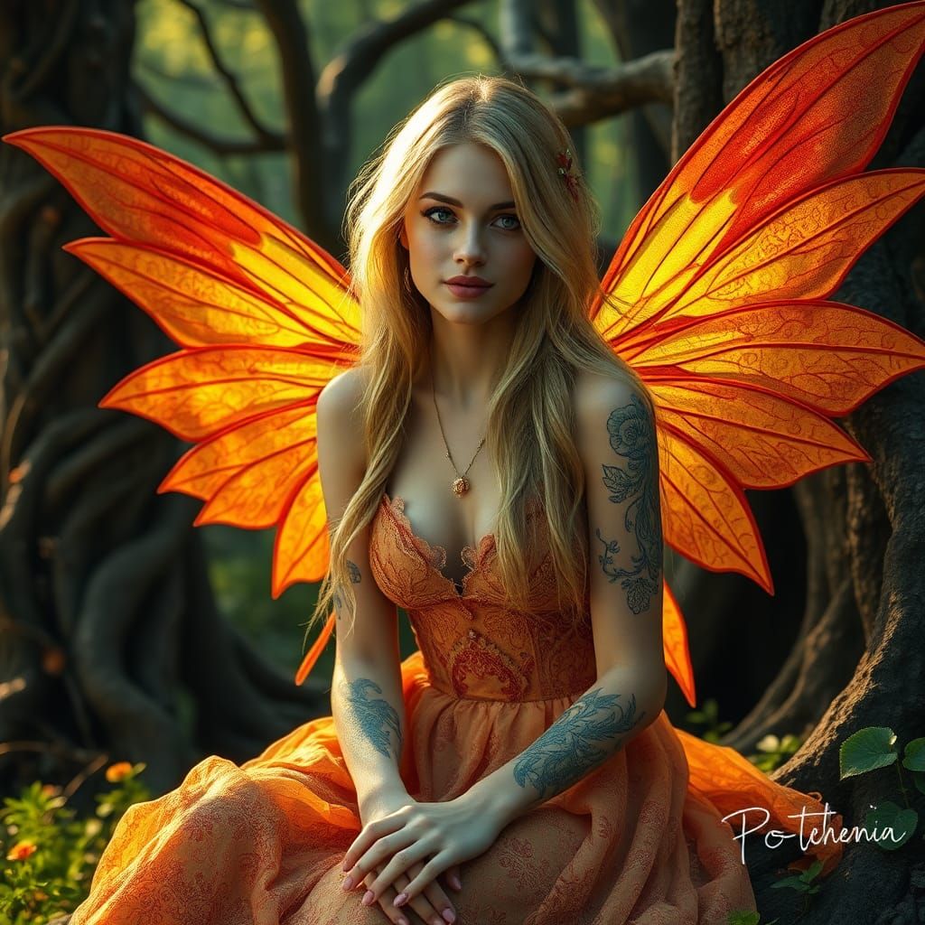 Spanish Fairy in Forest, Hyperrealist Style