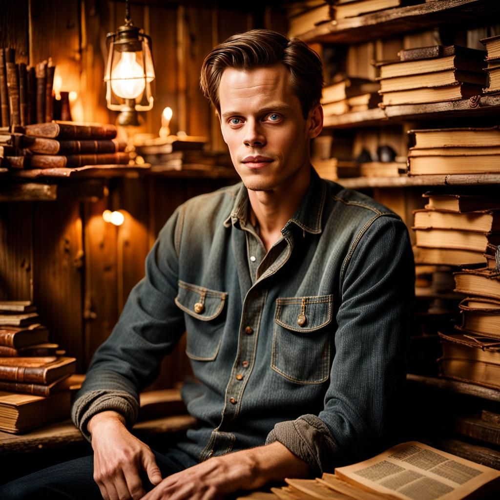 Bill Skarsgård in Moody Cabin Portrait