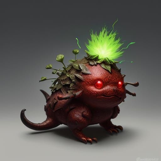 Cute Chili Pepper Creature Concept Art with Steampunk Detail...