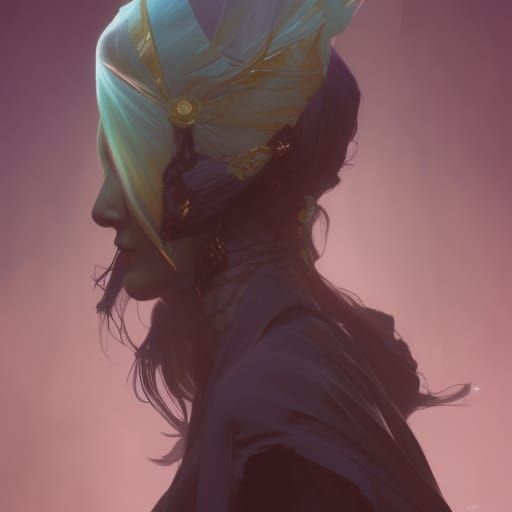 Detailed Portrait of an Evil Witch