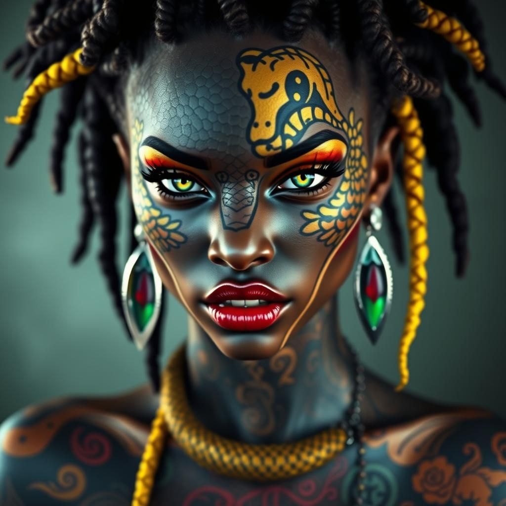 Reptilian Beauty with Punk Style in 8k Resolution