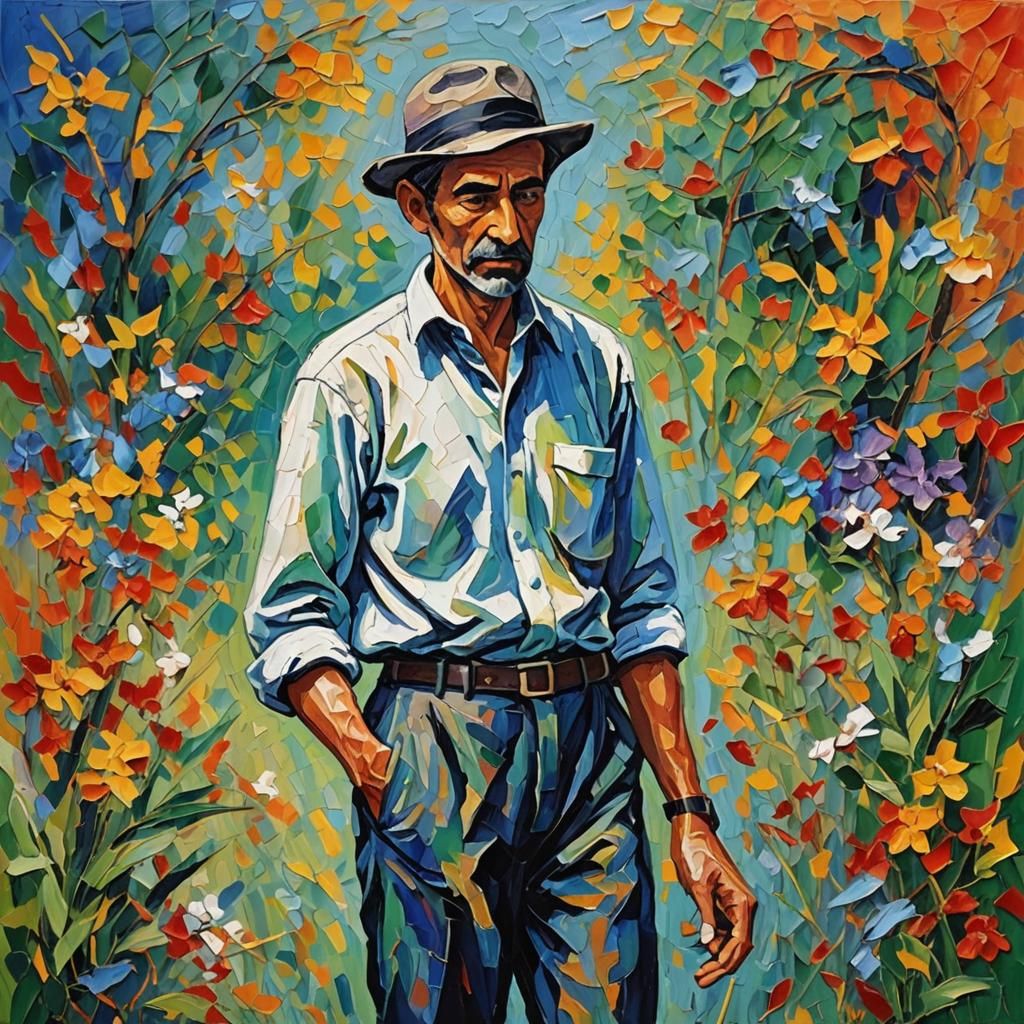 Colorful Expressionist Oil Painting Life Study