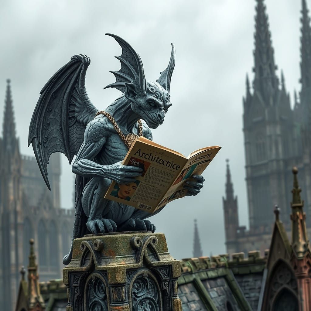Gothic Gargoyle Lost in Architectural Digest
