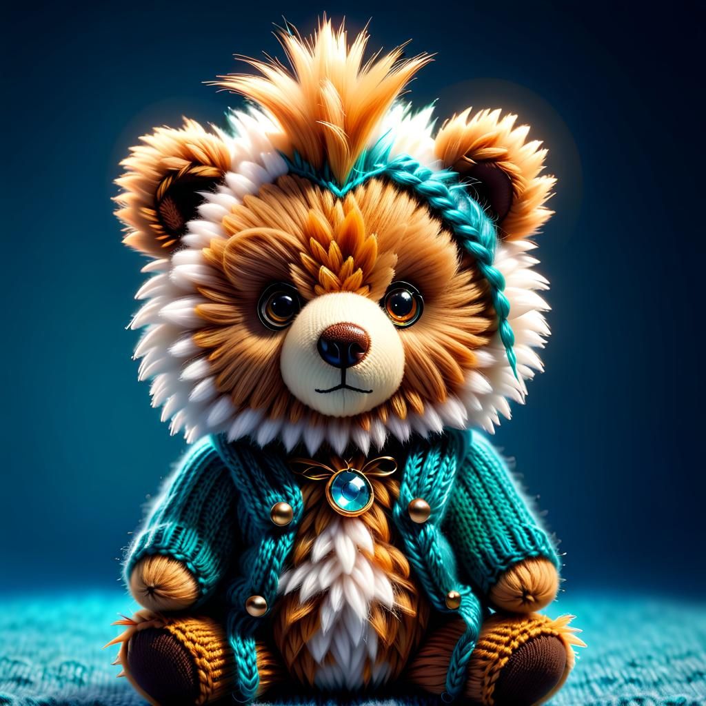 Cute Fluffy Baby Teddy Bear with Big Eyes