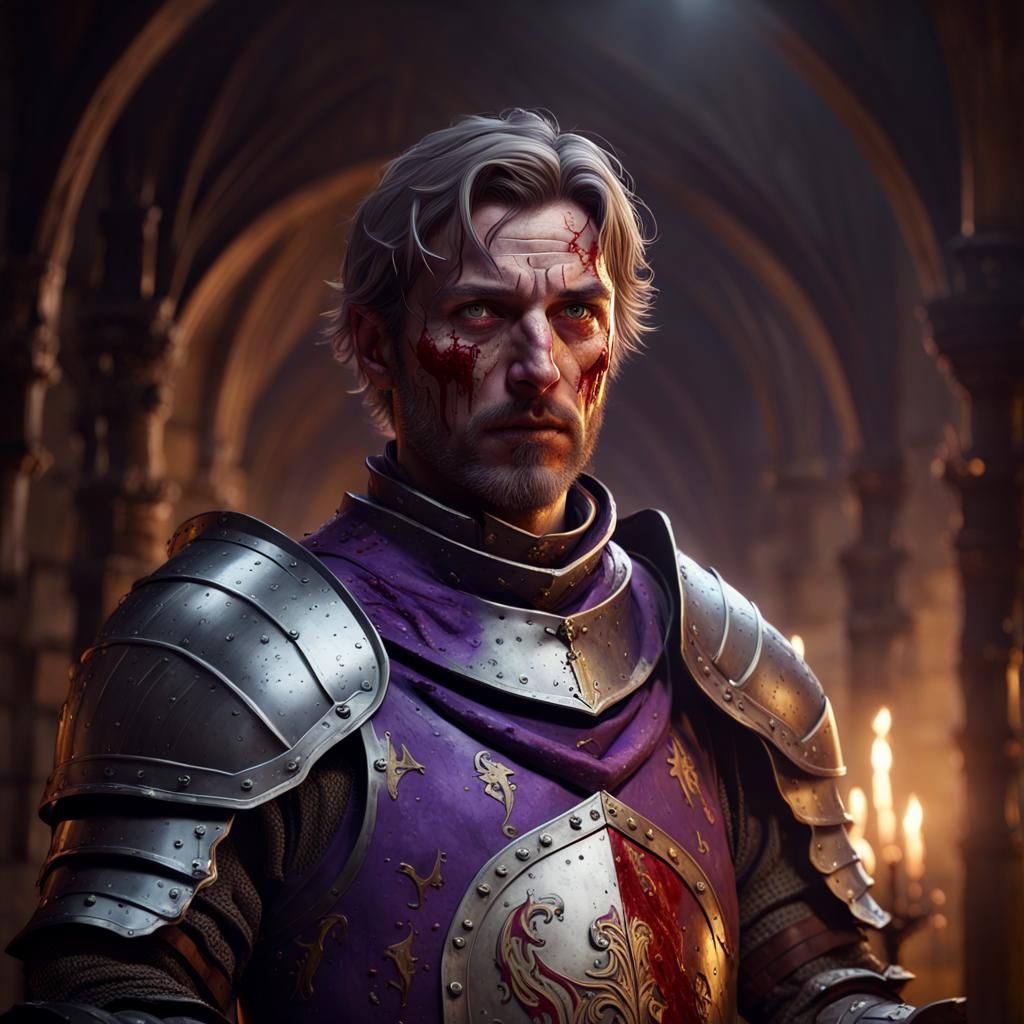 Medieval Knight Portrait in Dark Fantasy Style