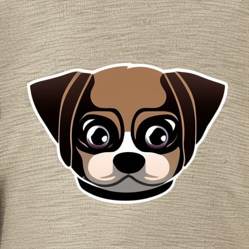 Adorable Chibi Dog Cartoon Illustration