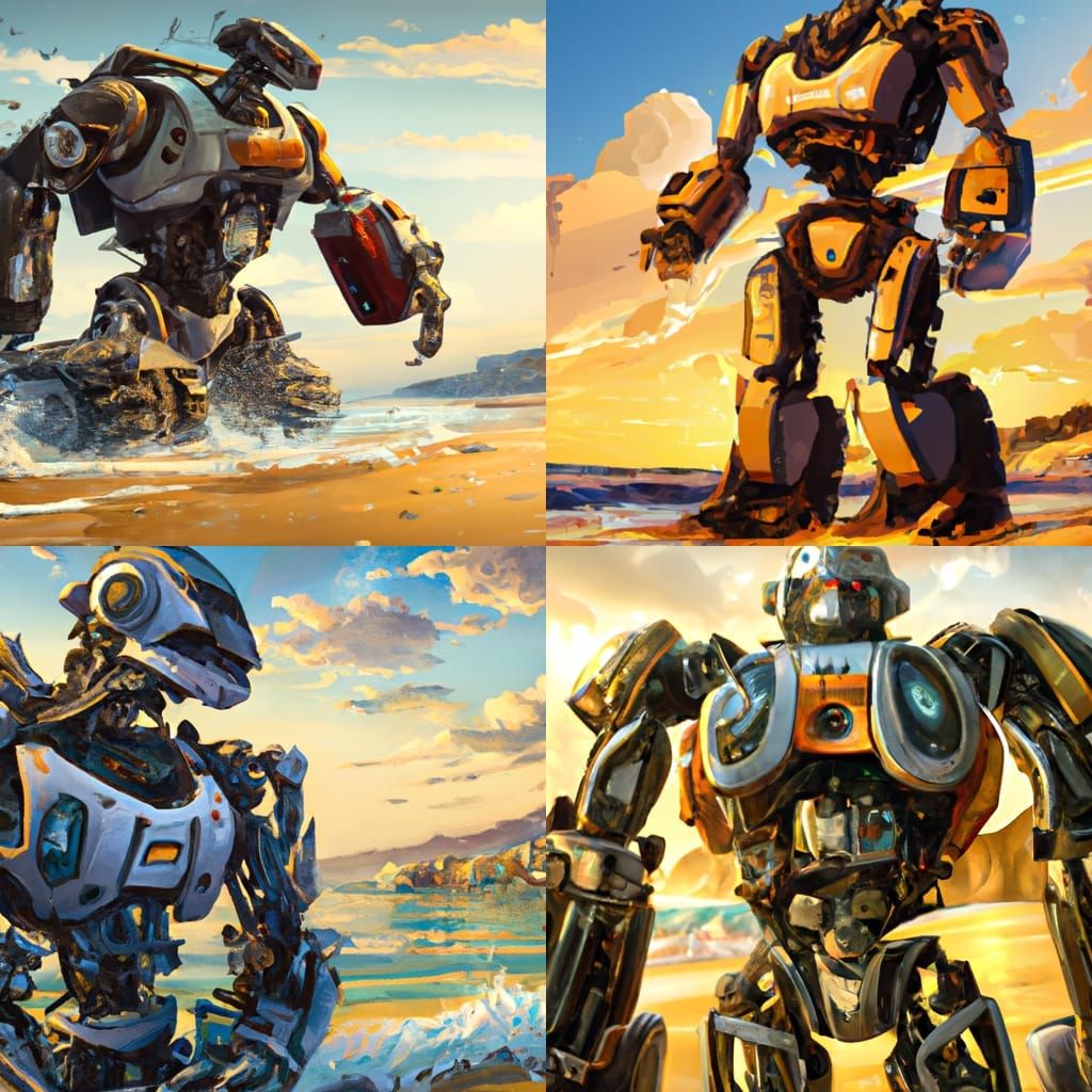 Wall-E Robot Himbo at the Beach