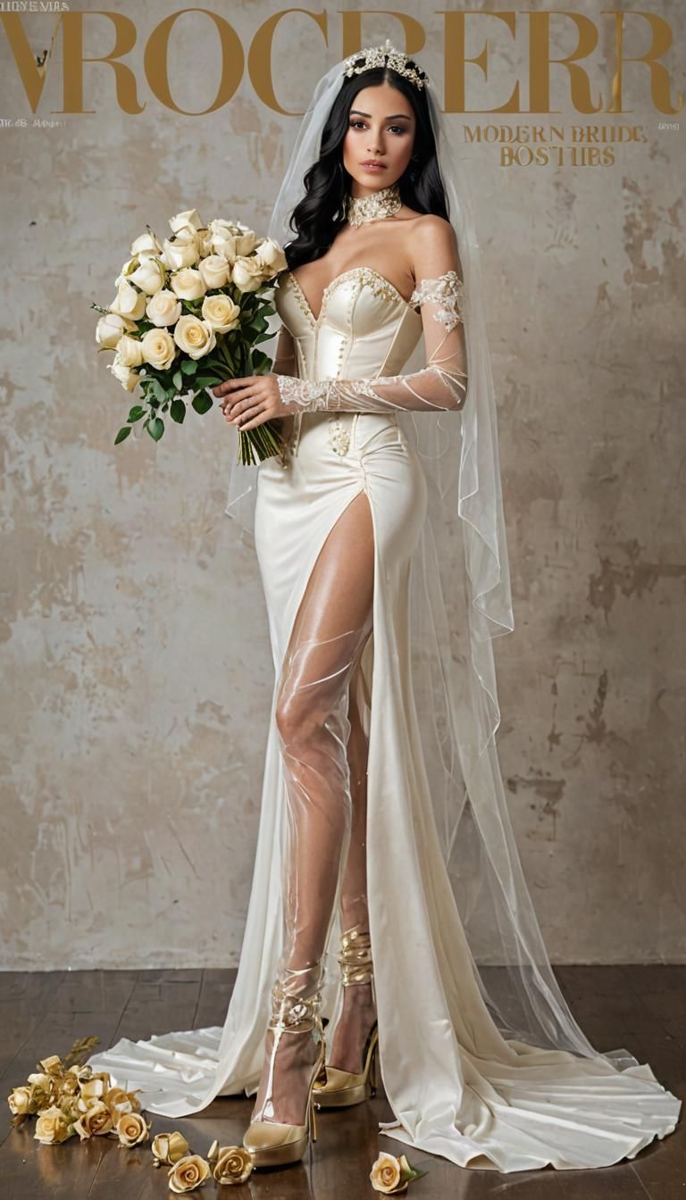 Golden Rubber Wedding Dress for Modern Bride