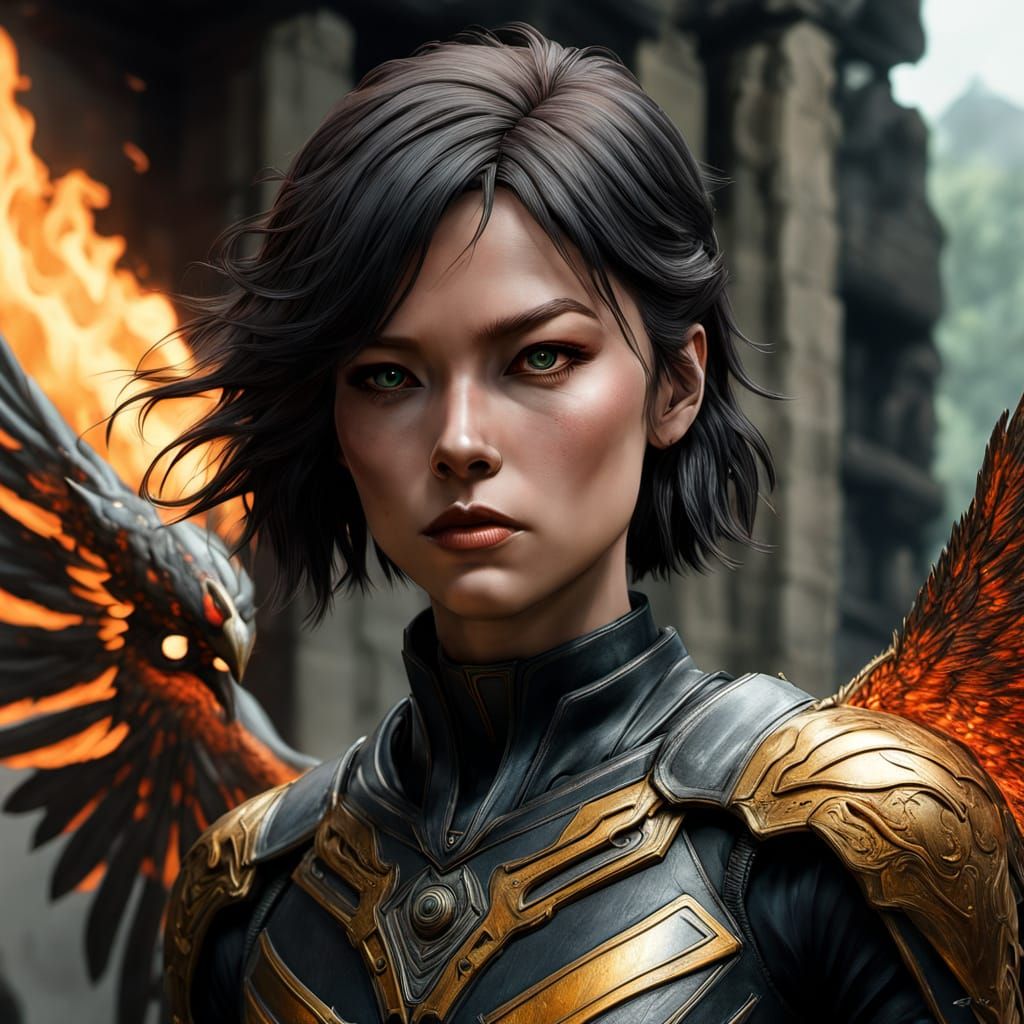 Fiery Phoenix Rising from Ashes Digital Art