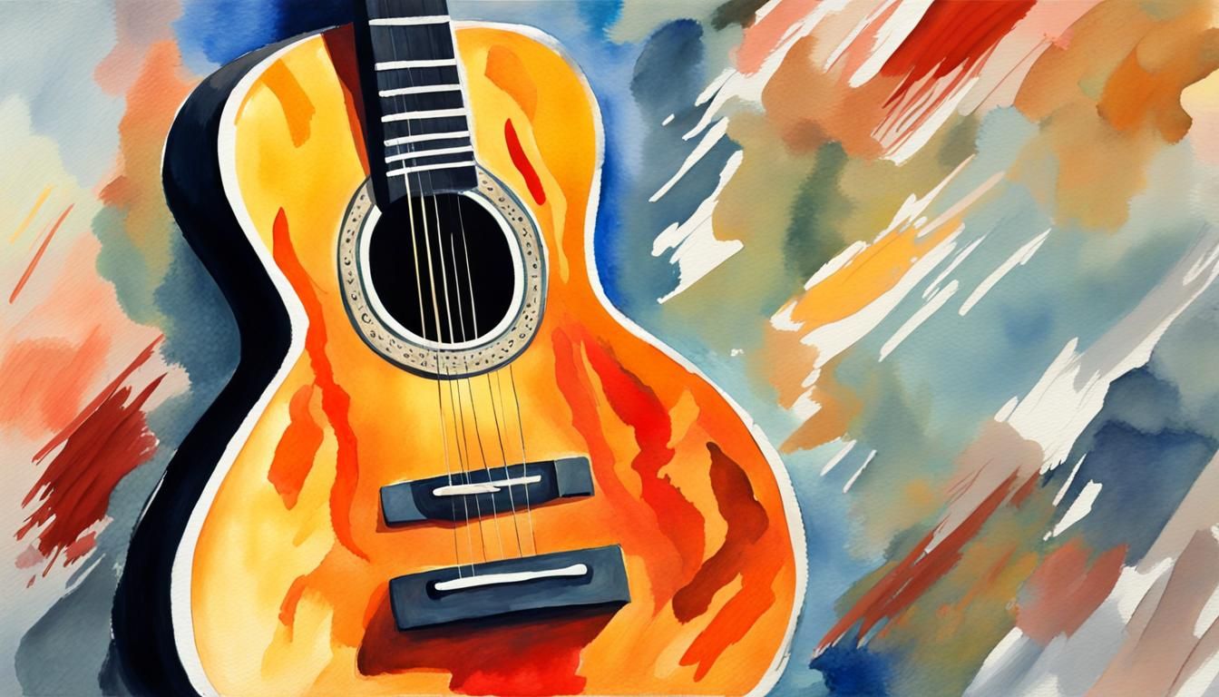 Gouache Guitar: Impressionist Maximalist Masterpiece