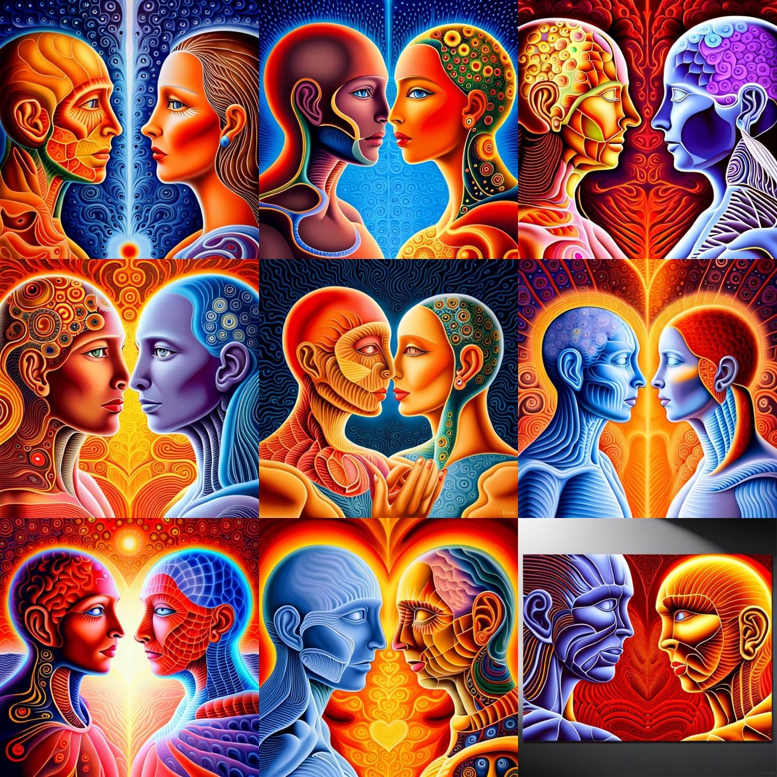 Passionate Lovers in Visionary Art Style