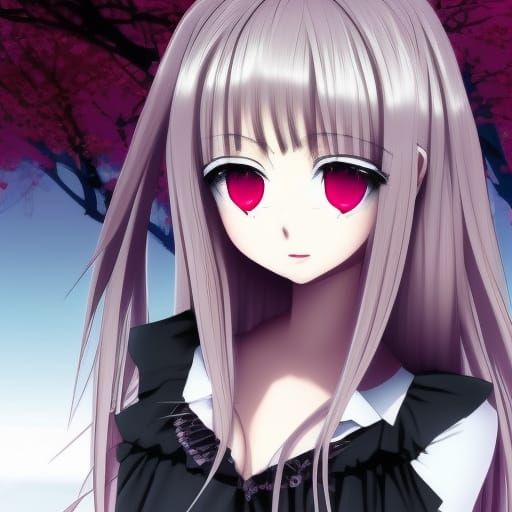 Anime Yandere Girl with Cruel Smile