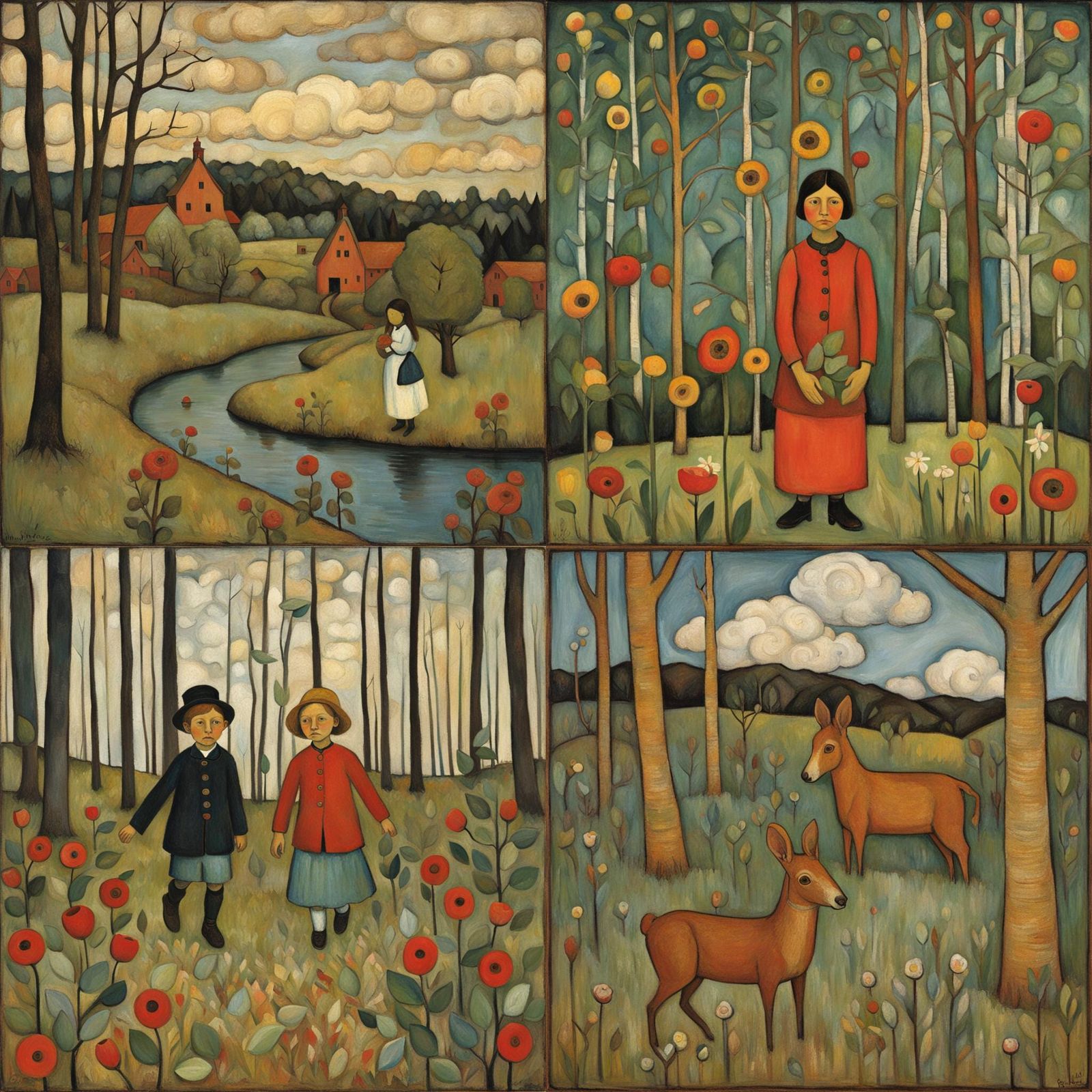 Expressive Portraits in an Early 20th-Century Style