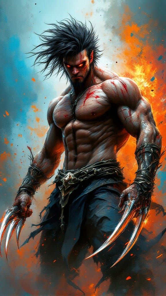 Cyberpunk Warrior Unleashes Fury in Intense Digital Art