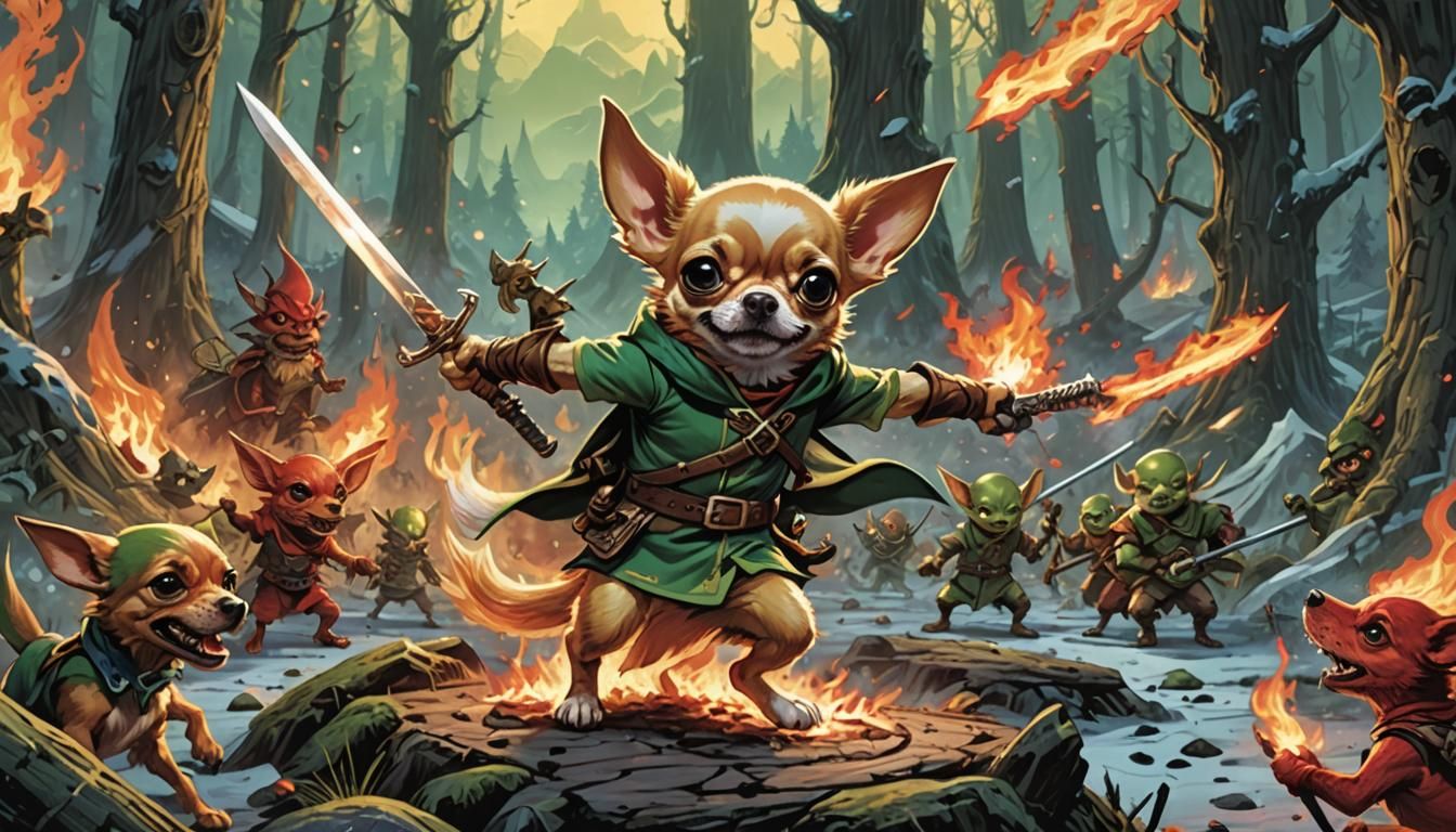 Link Chihuahua and Goblin Dance, Comic Book Art