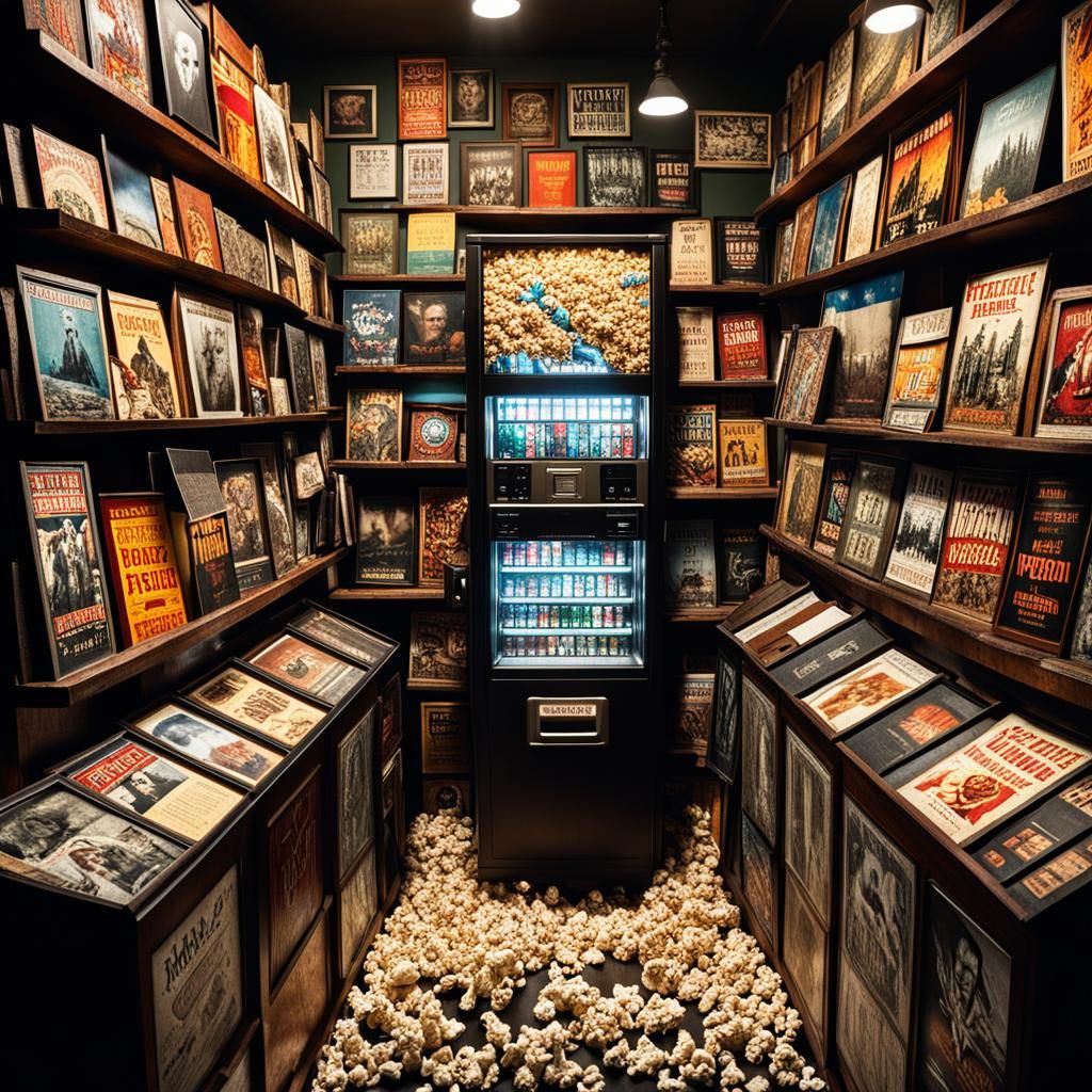 Chaotic Troll Textbook in a Movie Poster Room