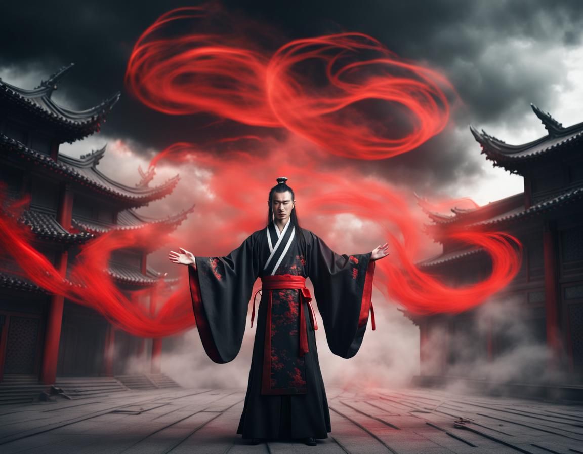 Creepy Handsome Man in Hanfu with Dark Energy