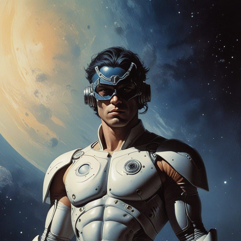 Vintage Sci-Fi Galaxy Hero in a Distant Universe