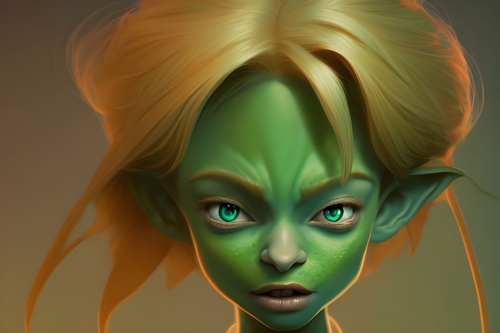 Blonde goblin woman.