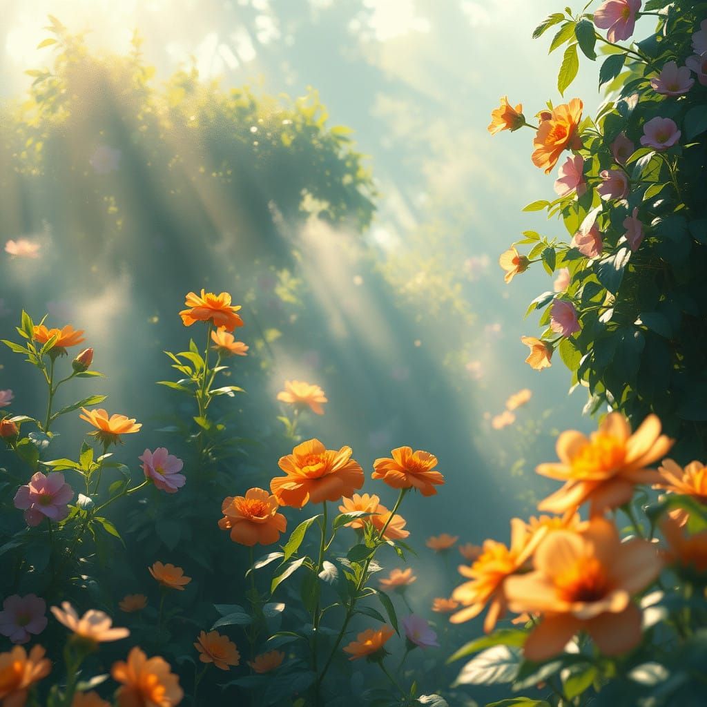 Ethereal Summer Garden in Impressionist Splendor