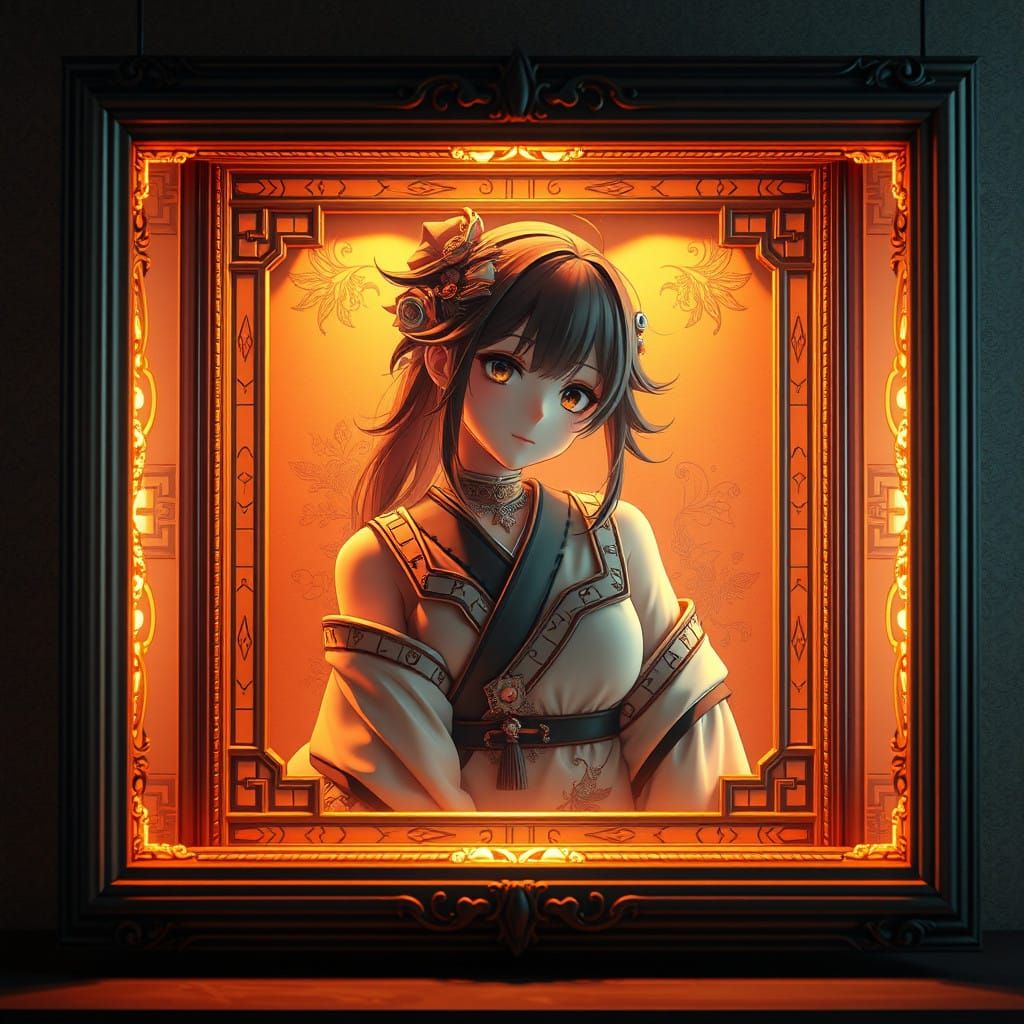 Anime Artwork Shines in Warm, Softbox Lighting