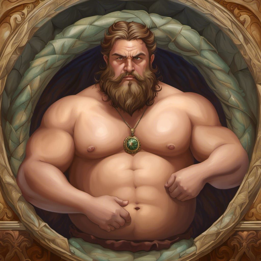 Chubby Man Lounging in Watercolor Style