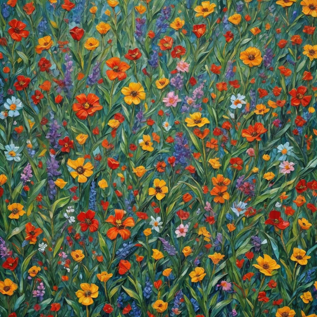 Neo-Impressionist Oil Painting with Impasto Texture