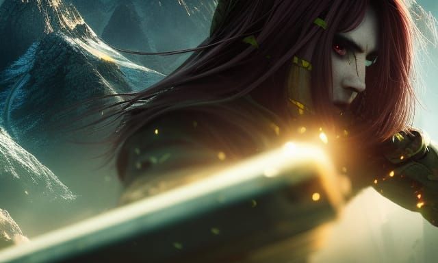 Battle-Worn Concrete Figure in Detailed Digital Art