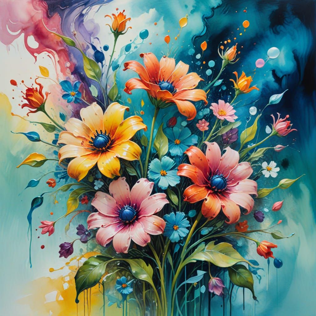 Ethereal Blooming Garden in Vibrant Surrealist Dreamscapes