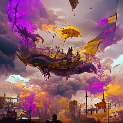 Post-Apocalyptic Dragon World in Dark Fantasy Style