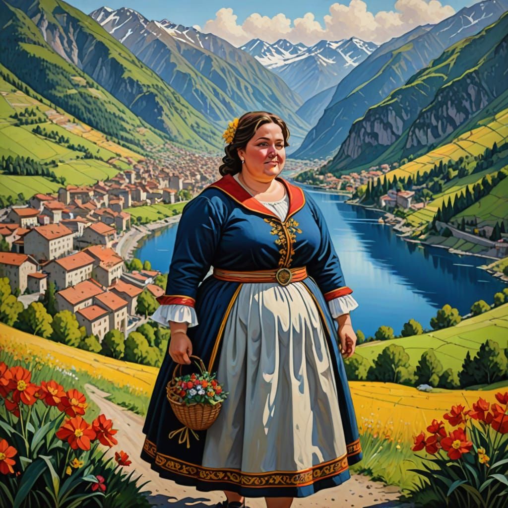 Vibrant Portrait of Andorran Beauty