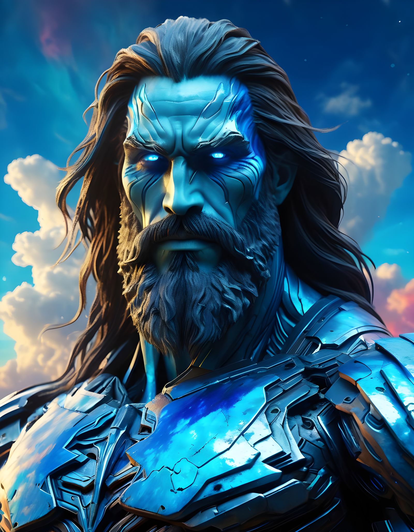 Gigantic Cloud Titan Concept Art in Hyperrealism