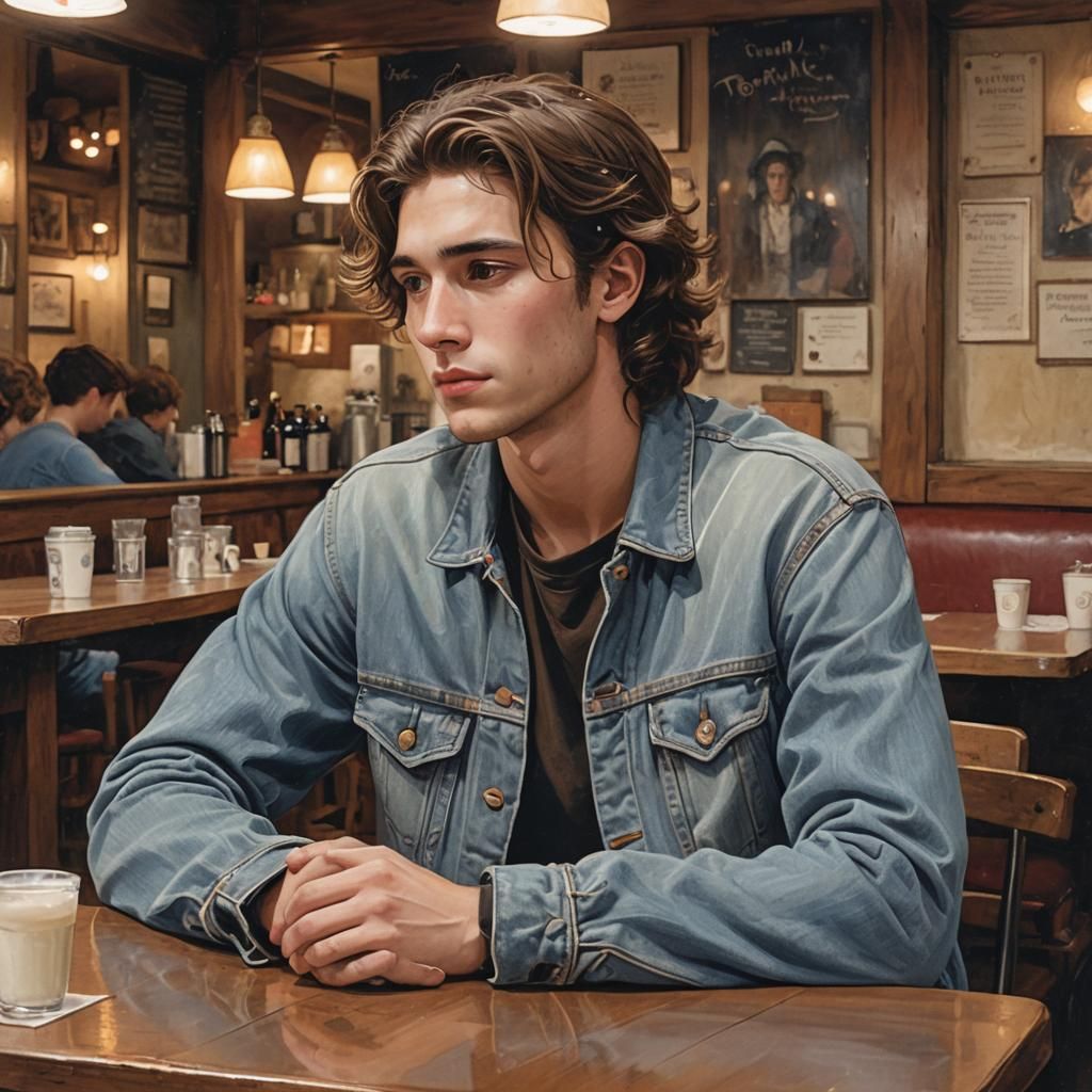 Melancholic Cafe Scene in Grünewald Style