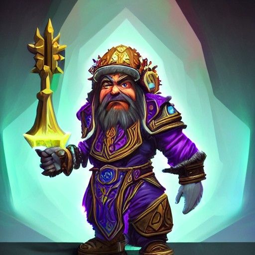 Dwarf Holy Priest in Astral Holographic Style