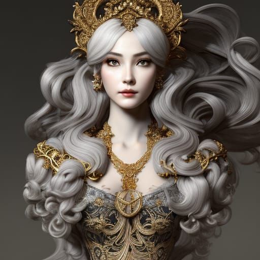 Elegant Woman Portrait in Baroque Style