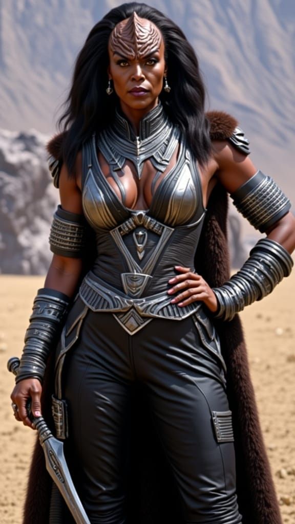 Klingon Woman Warrior in Detailed Armor